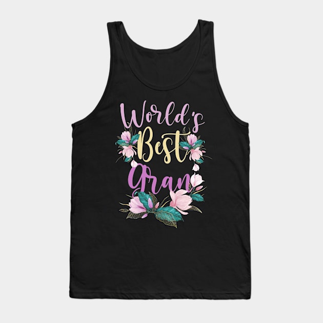 Family World's Best Gran Tee Funny Gran Ever Gift Tank Top by carasantos